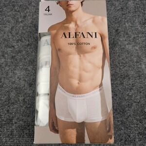 Alfani Mens 4 Pack Trunk Briefs 100% Cotton Tagless Moisture Wicking White XL